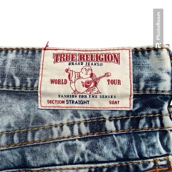 True Religion Brand Jeans World Tour Jeans Acid Wash Straight Authentic - Picture 5 of 7